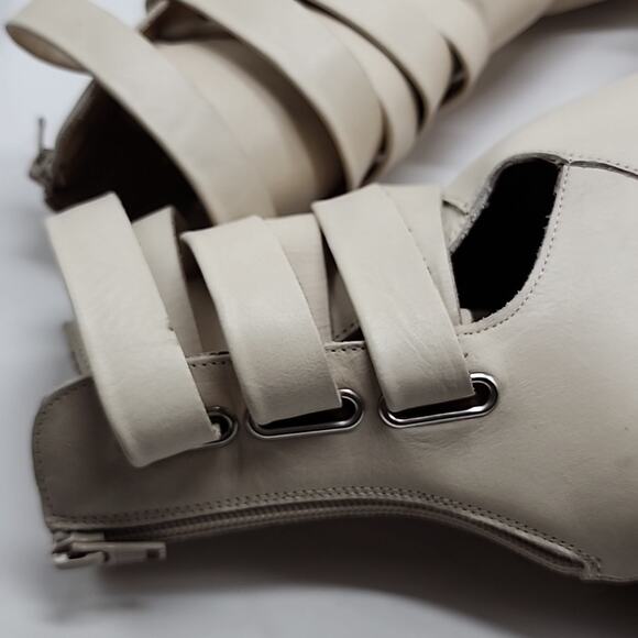 FREE PEOPLE JESSE CUTOUT LEATHER BOOTS WOMEN'S 36 CREAM - Picture 14 of 16
